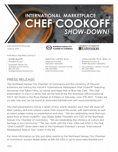 Press Release for the International Marketplace Chef CookOff Show-Down!
